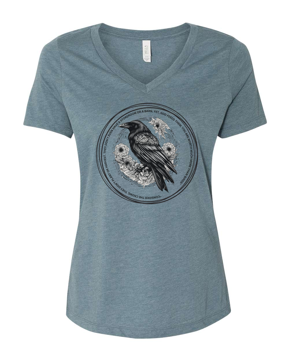 The Crow Women's V-Neck Heather Slate (BC6405CVCF)