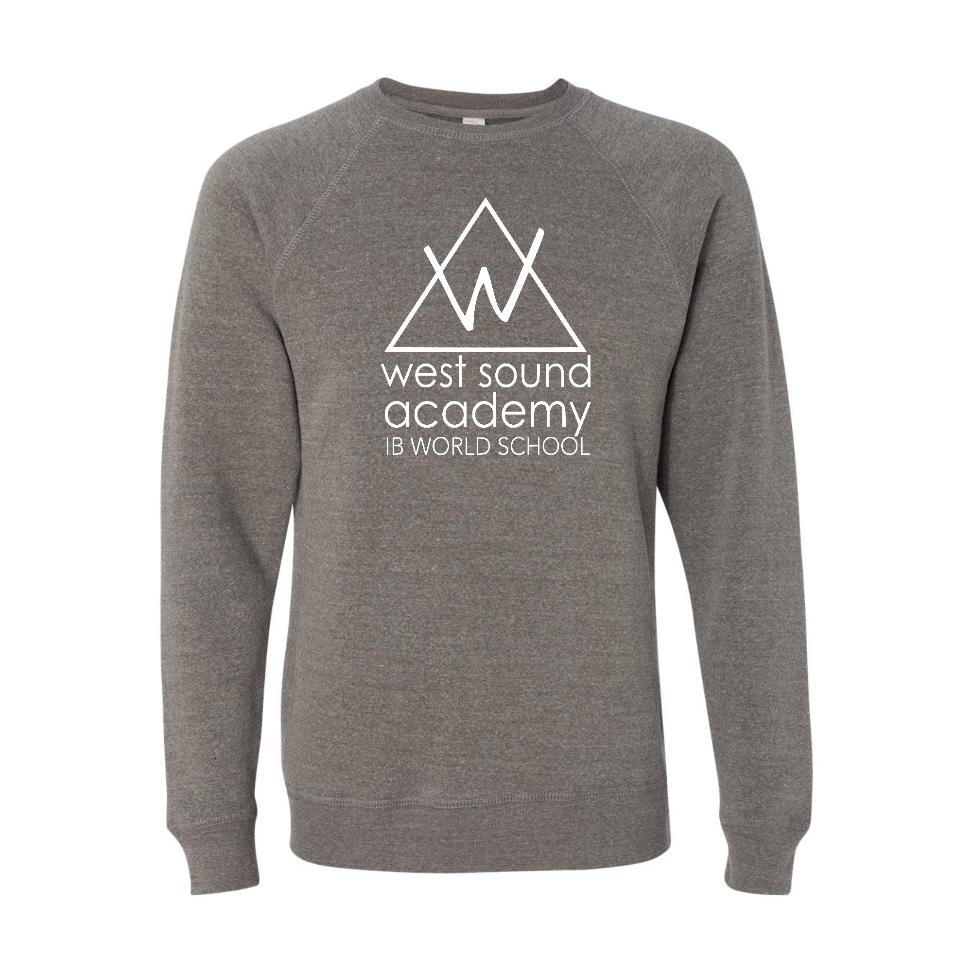 WSA Crew Neck Sweatshirt Unisex Ultra Soft Raglan White Logo