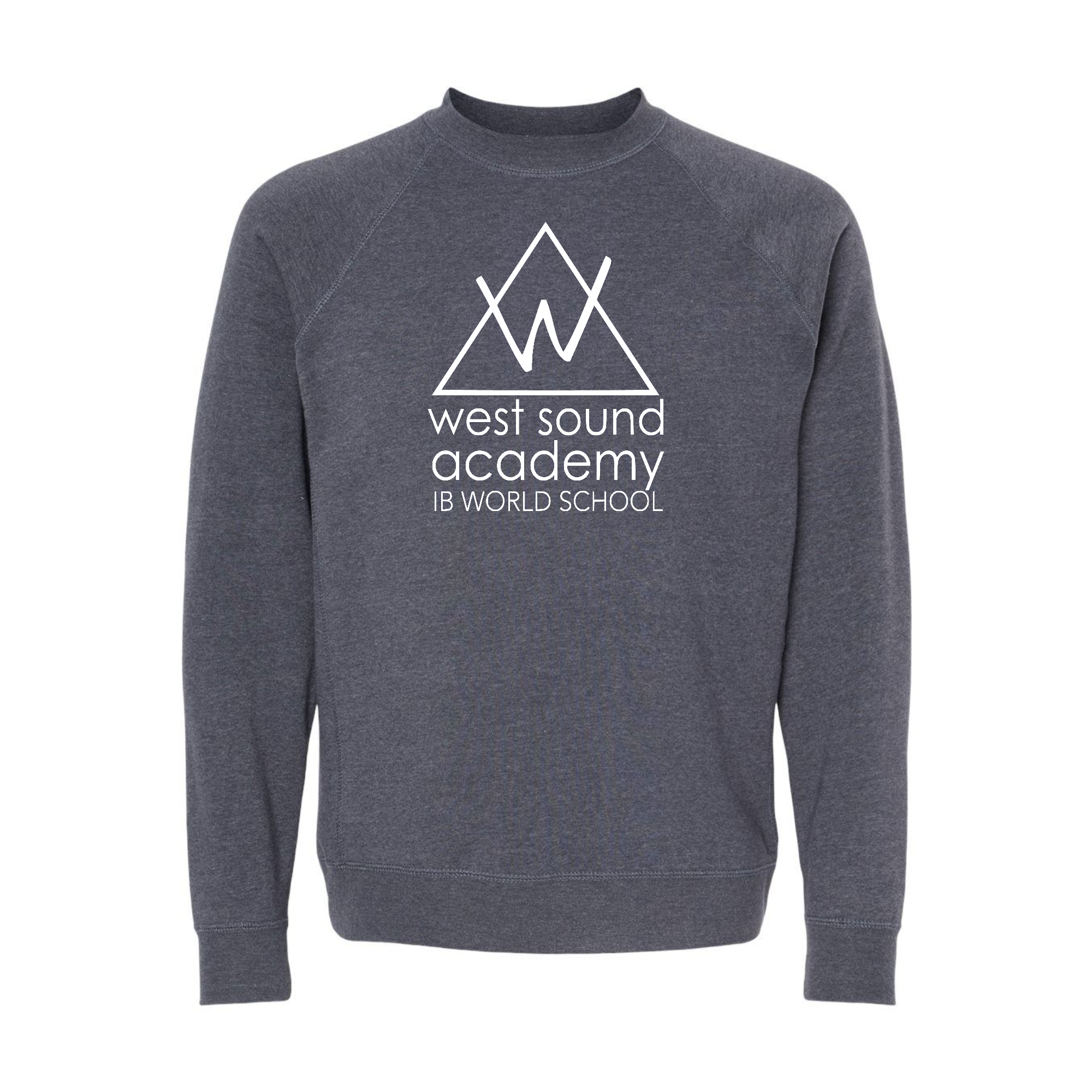 WSA Crew Neck Sweatshirt Unisex Ultra Soft Raglan White Logo