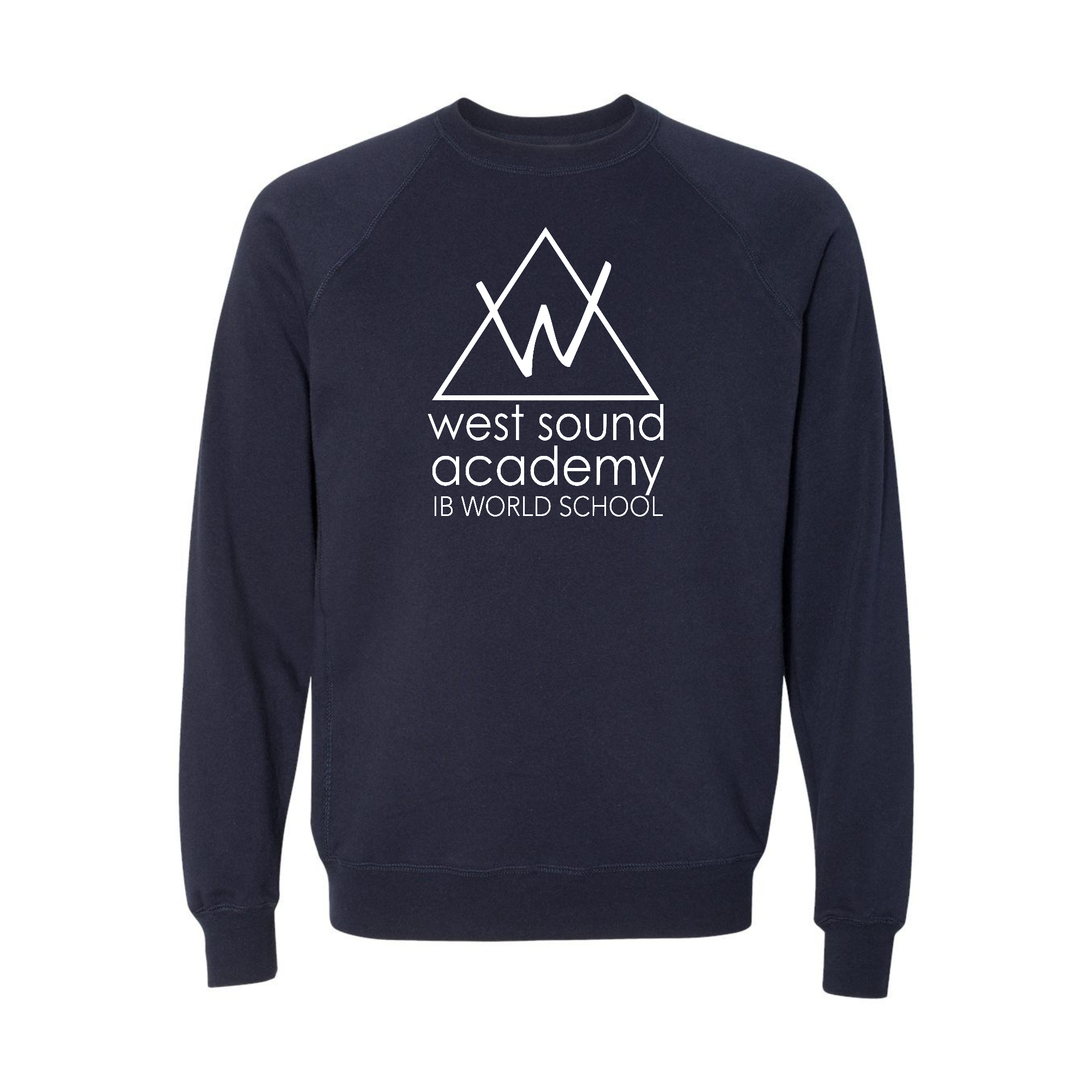 WSA Crew Neck Sweatshirt Unisex Ultra Soft Raglan White Logo