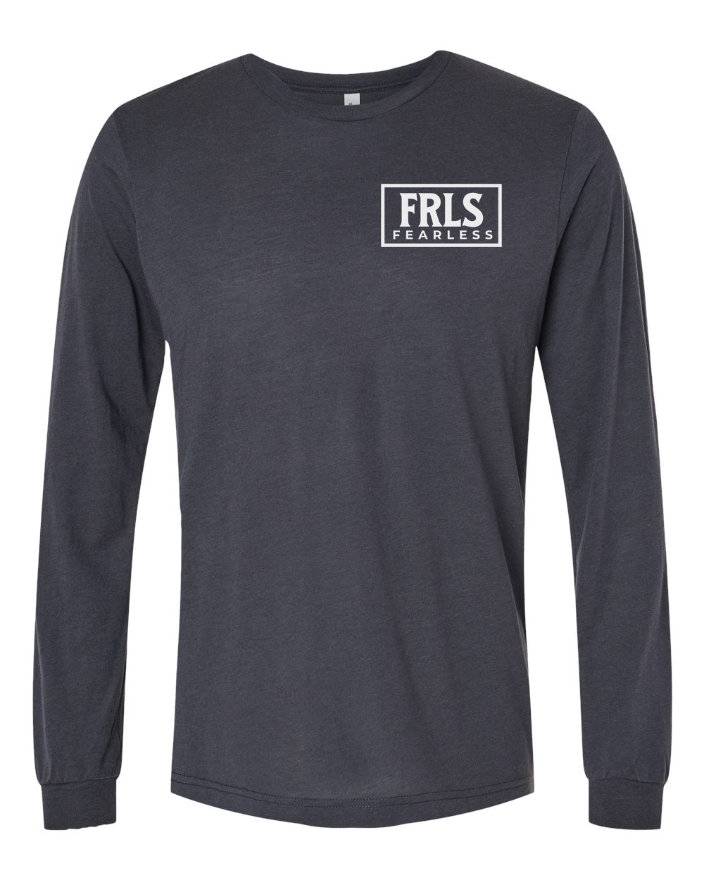 White Fearless Logo Long Sleeve T-Shirt Solid Dark Grey (BC3513FP)