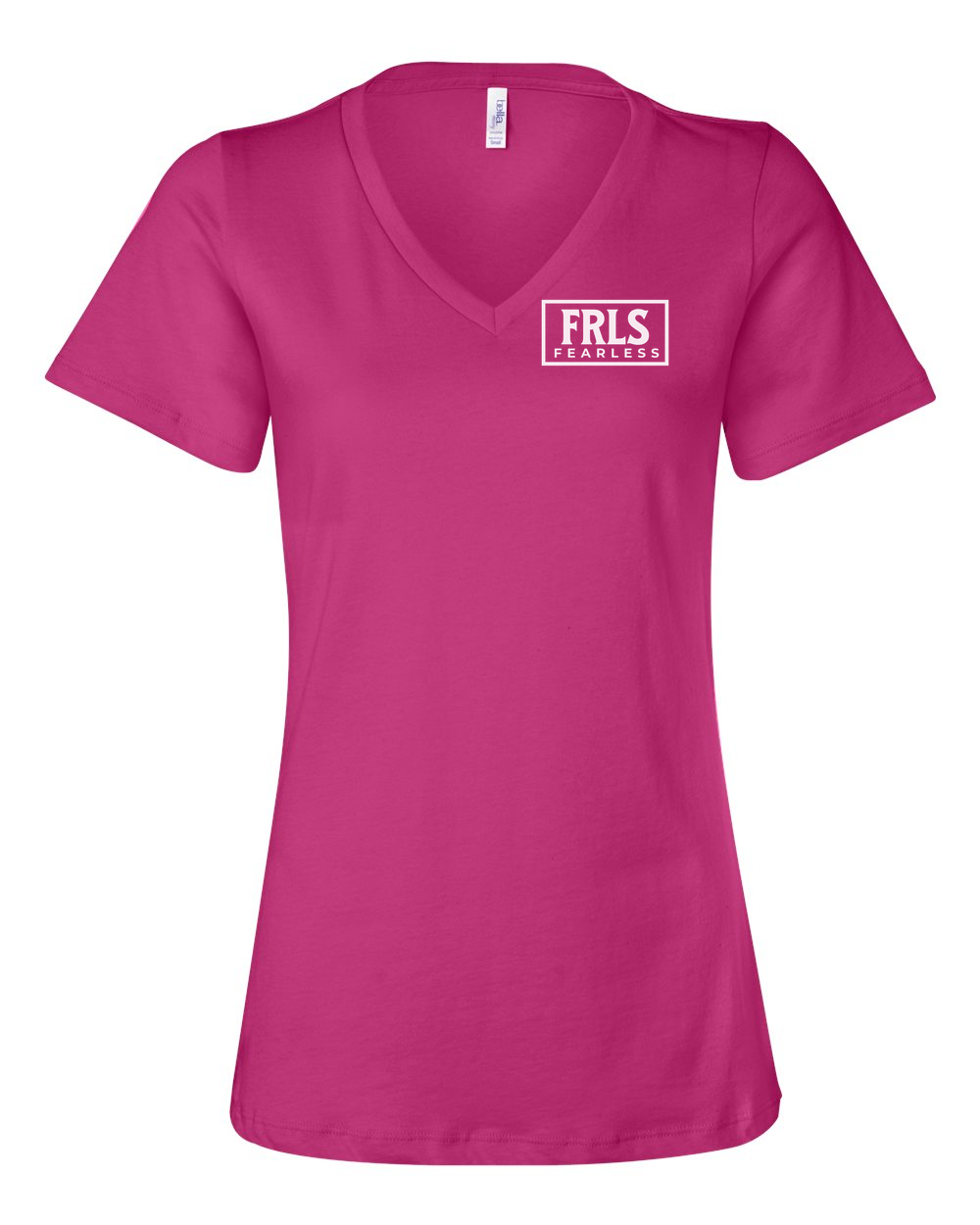 White Fearless Logo Women's V-Neck - Shirtify