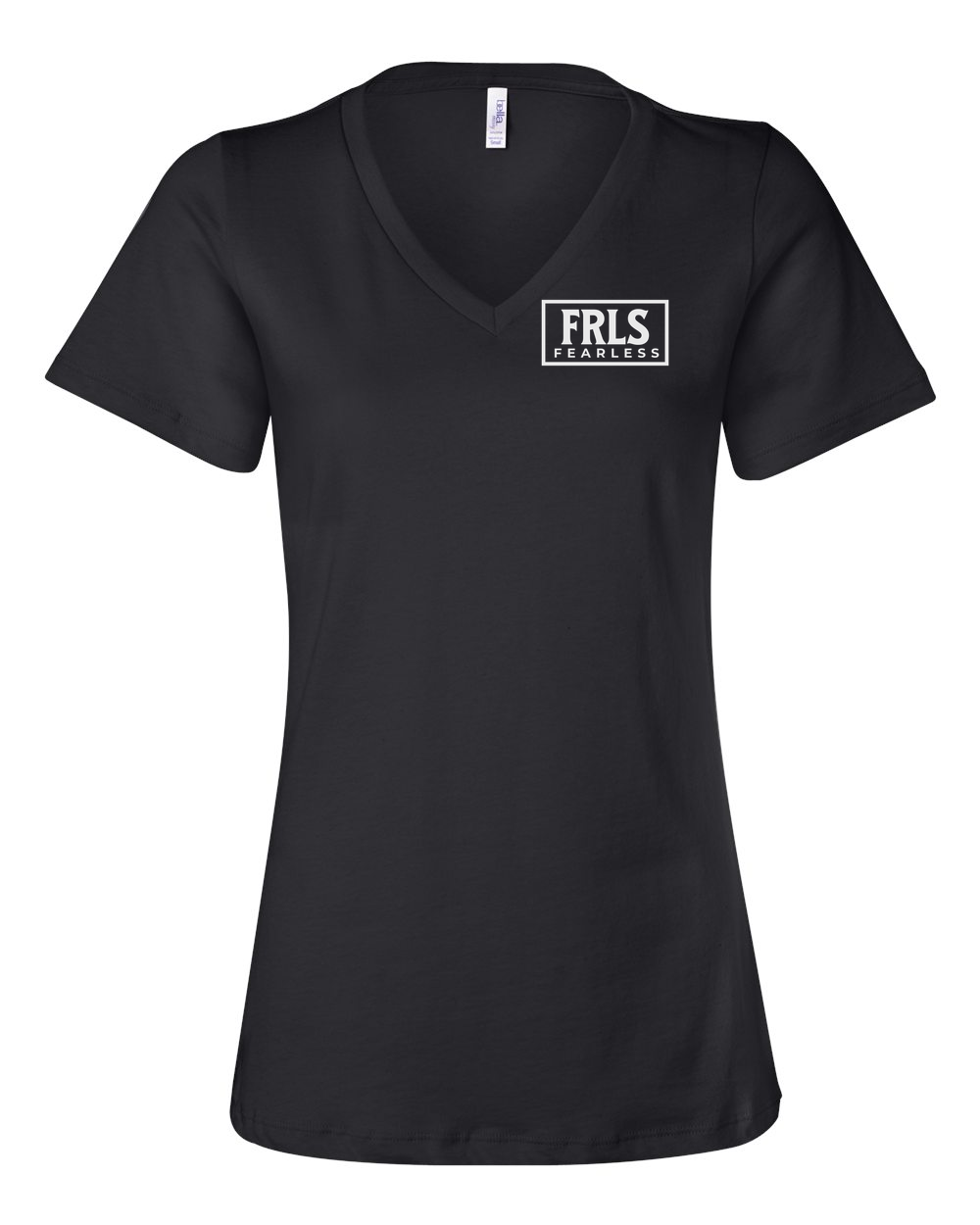 White Fearless Logo Women's V-Neck - Shirtify