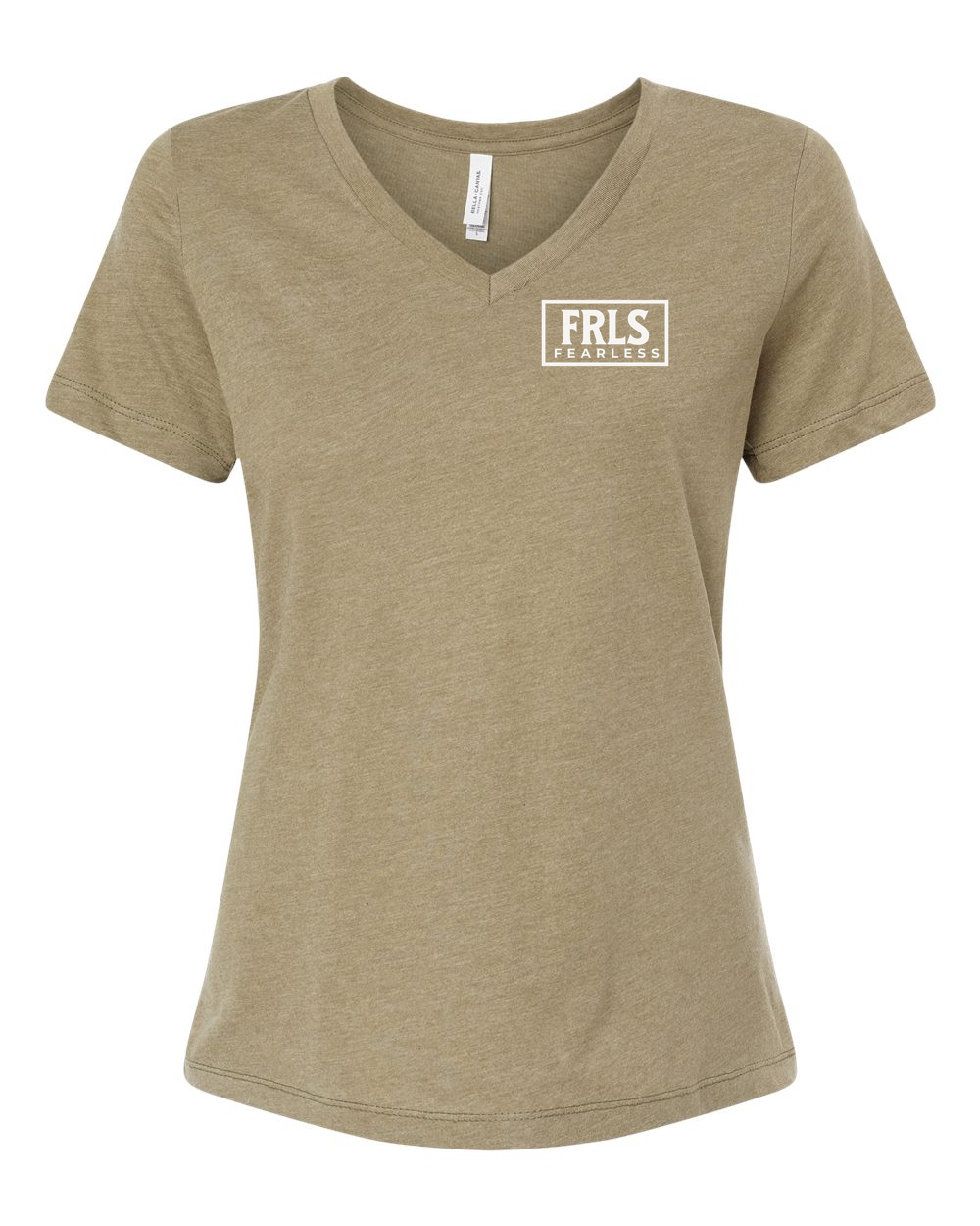 White Fearless Logo Women's V-Neck - Shirtify