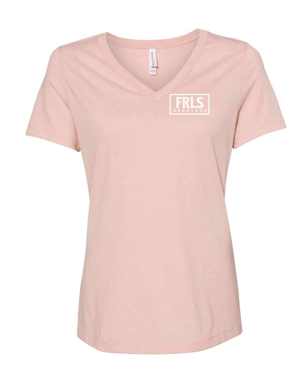 White Fearless Logo Women's V-Neck - Shirtify