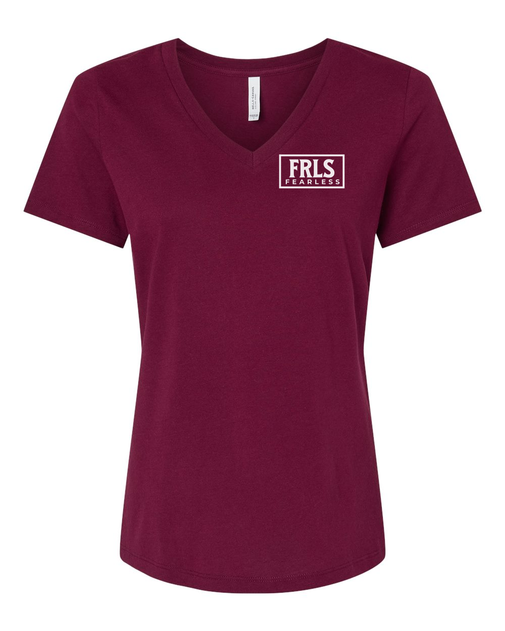 White Fearless Logo Women's V-Neck - Shirtify