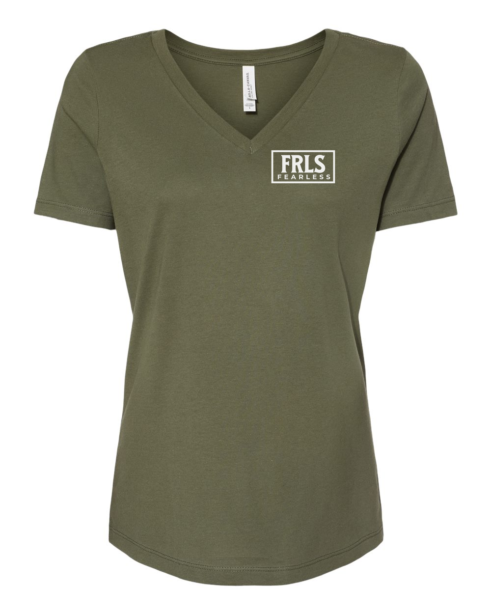 White Fearless Logo Women's V-Neck - Shirtify