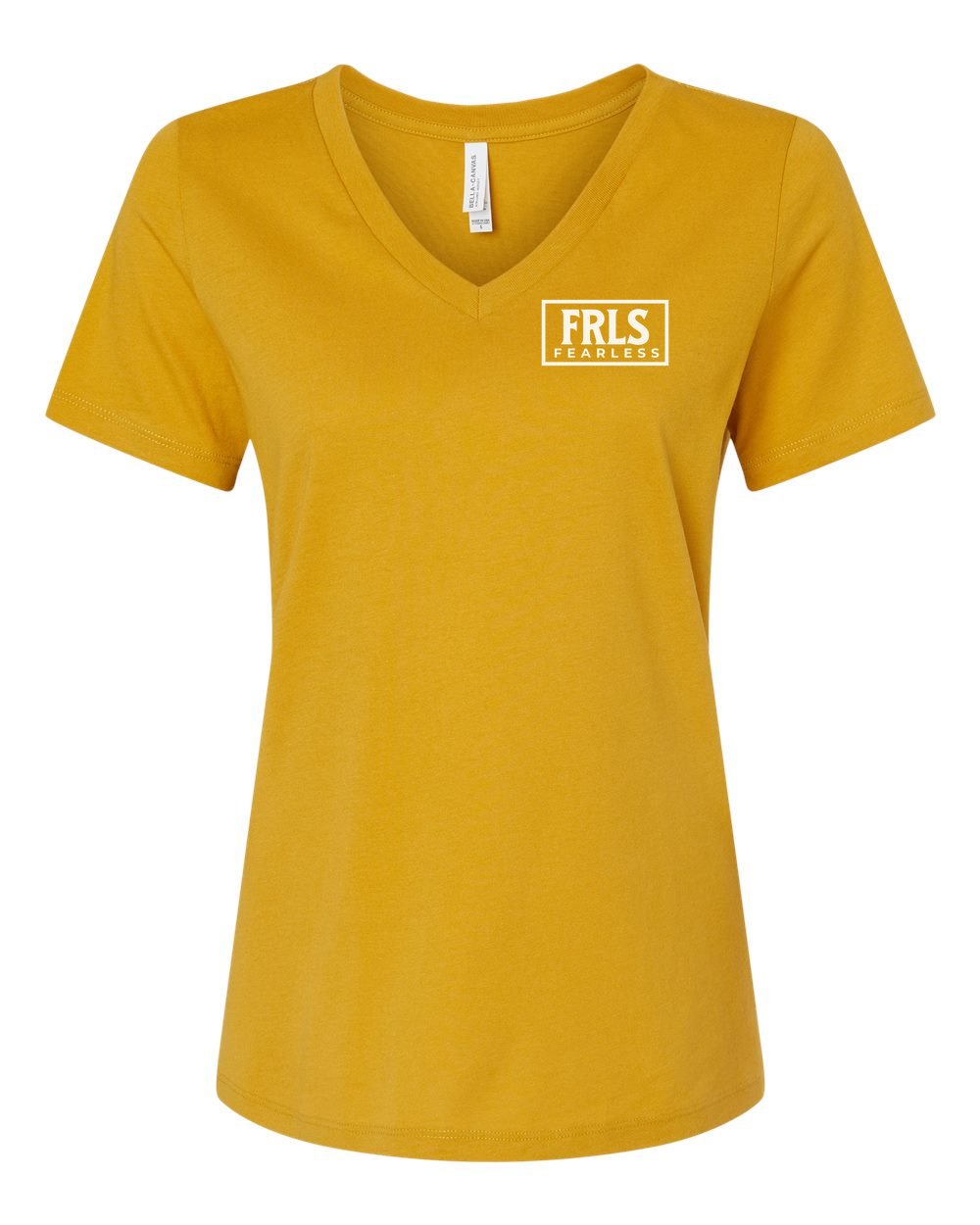 White Fearless Logo Women's V-Neck - Shirtify