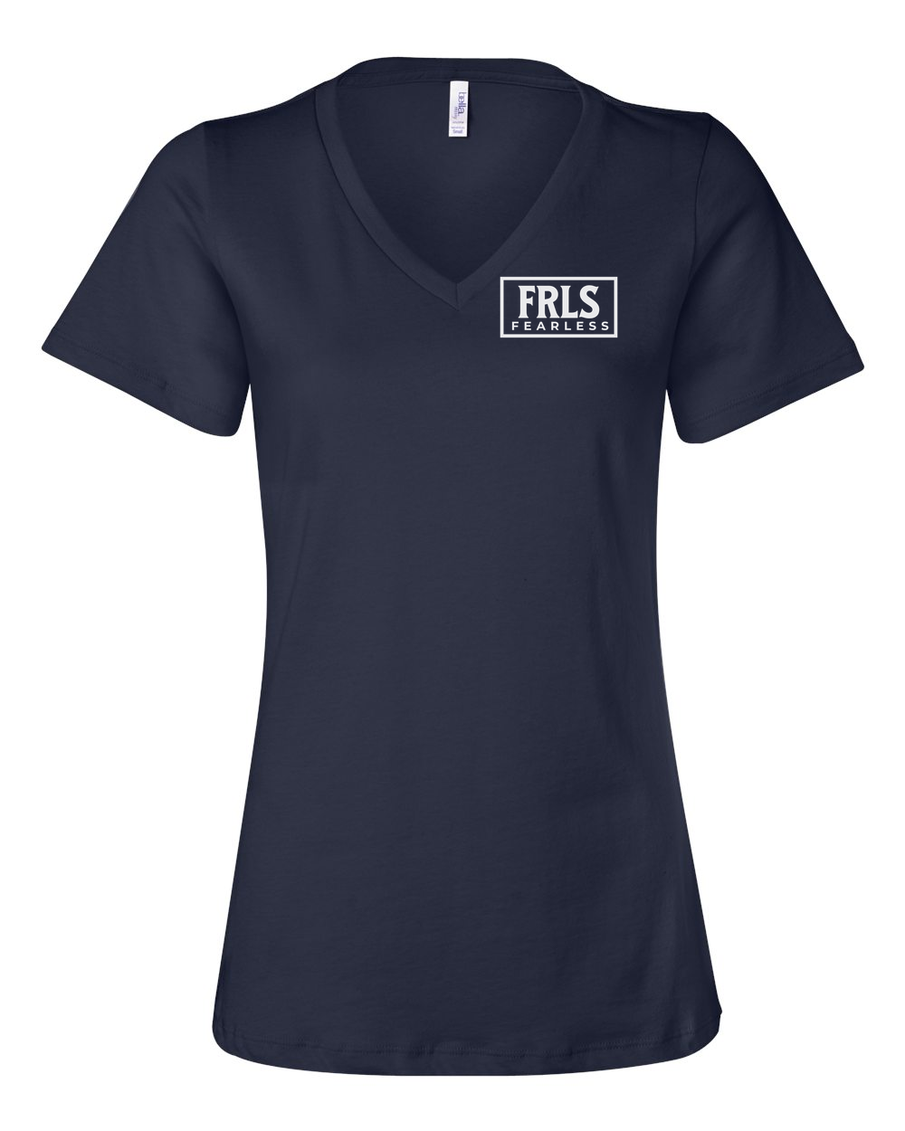 White Fearless Logo Women's V-Neck - Shirtify