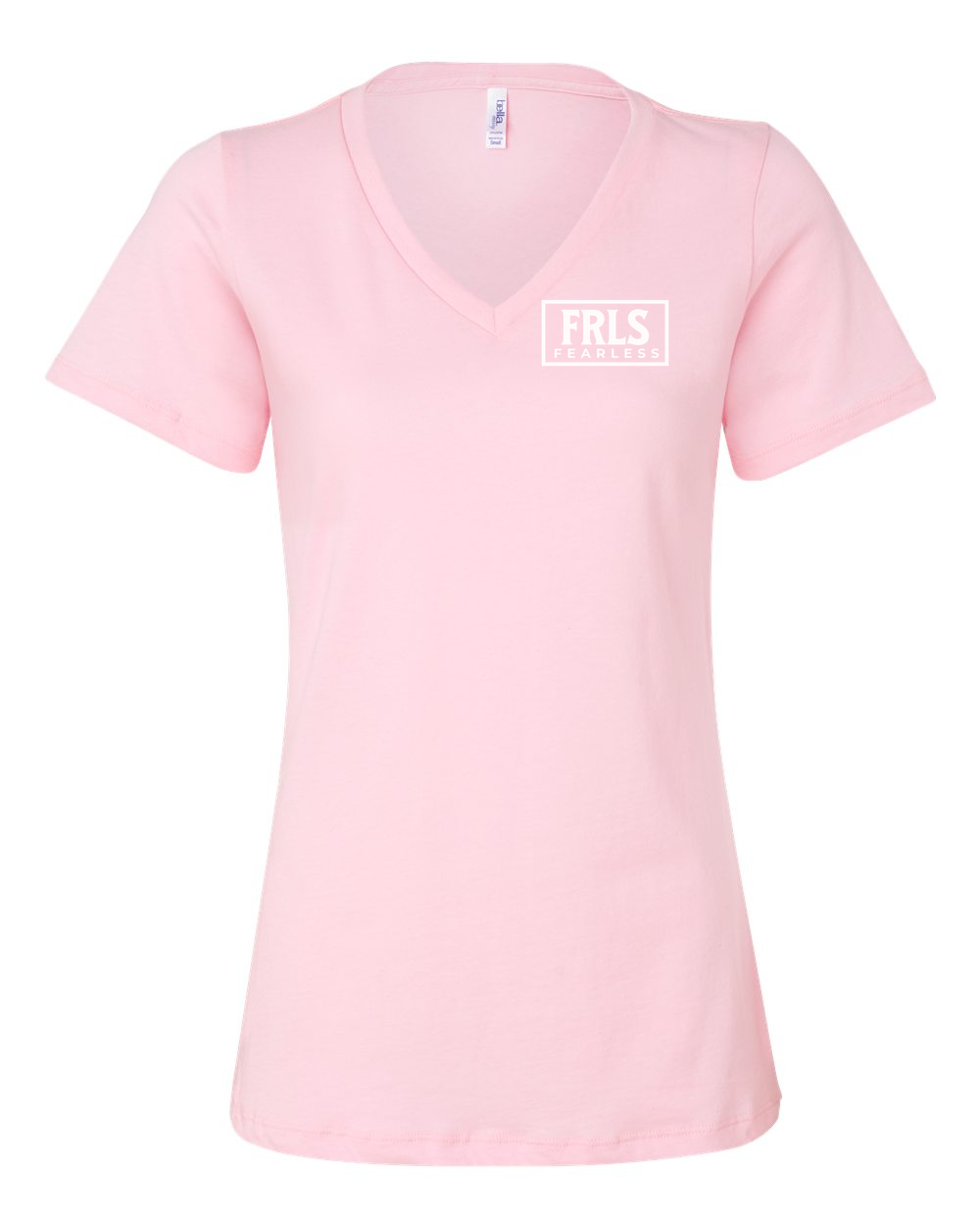 White Fearless Logo Women's V-Neck - Shirtify