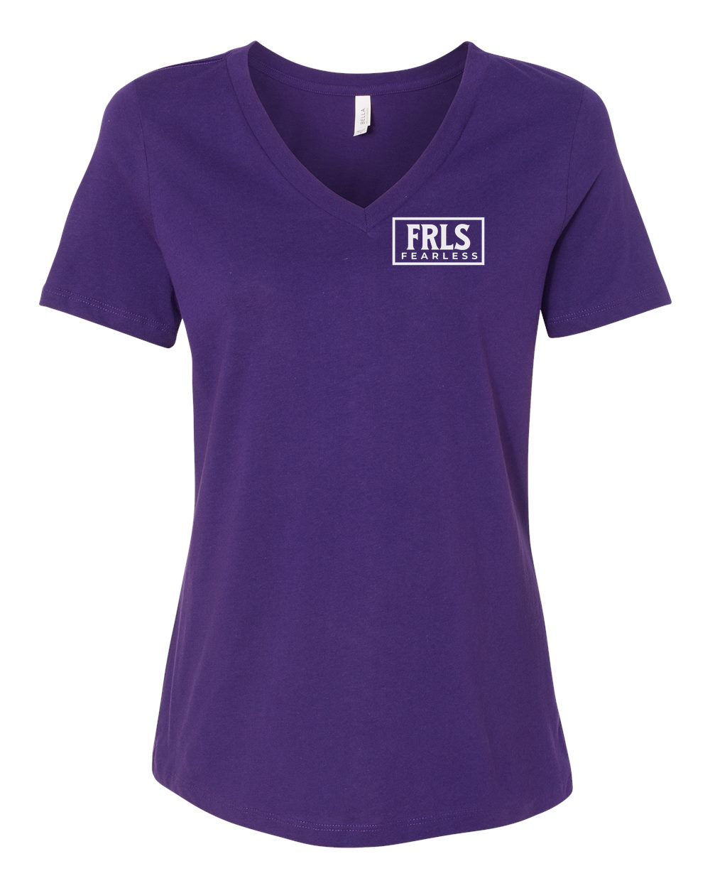 White Fearless Logo Women's V-Neck - Shirtify