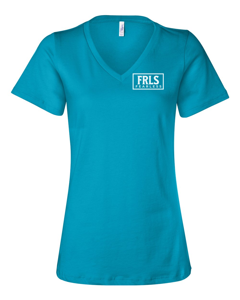 White Fearless Logo Women's V-Neck - Shirtify