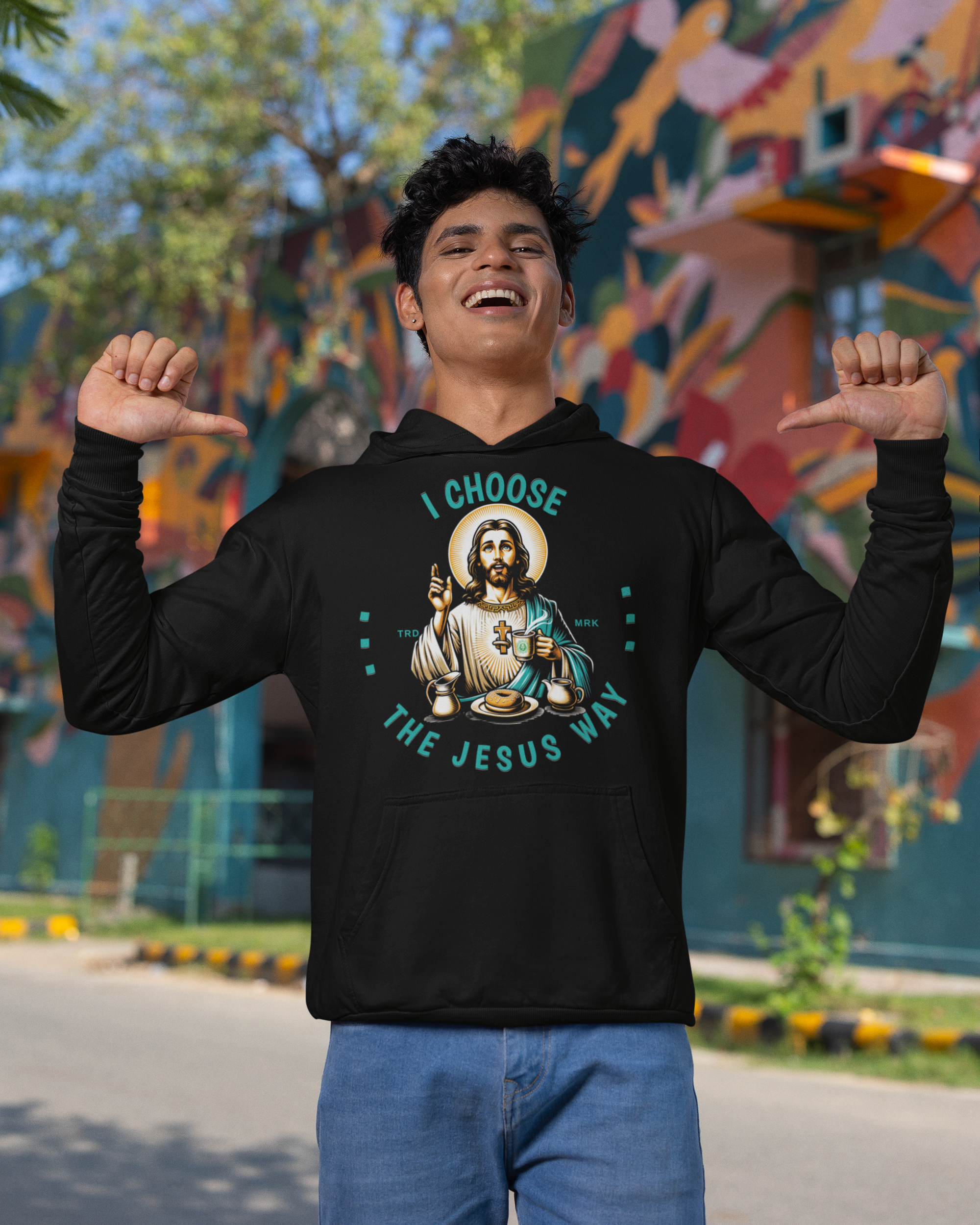 I choose the Jesus way and Coffee Hoodie